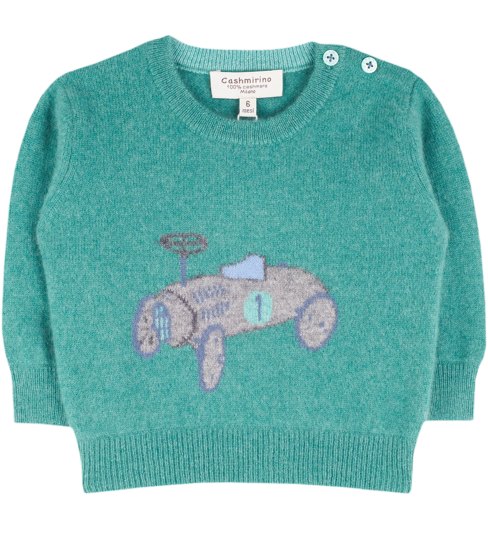 Baby Boy - Dom Cashmere Jumper with Car Intarsia