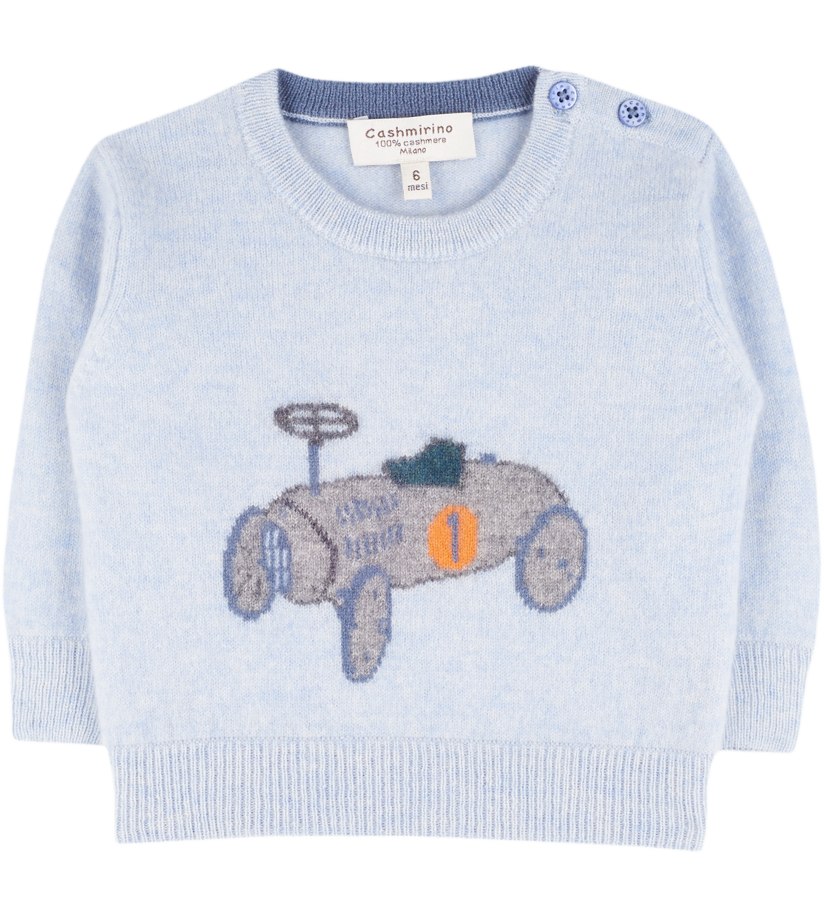 Baby Boy - Dom Cashmere Jumper with Car Intarsia