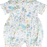 Baby Boy - Reece Cotton Hand Embroidered Smocked Romper