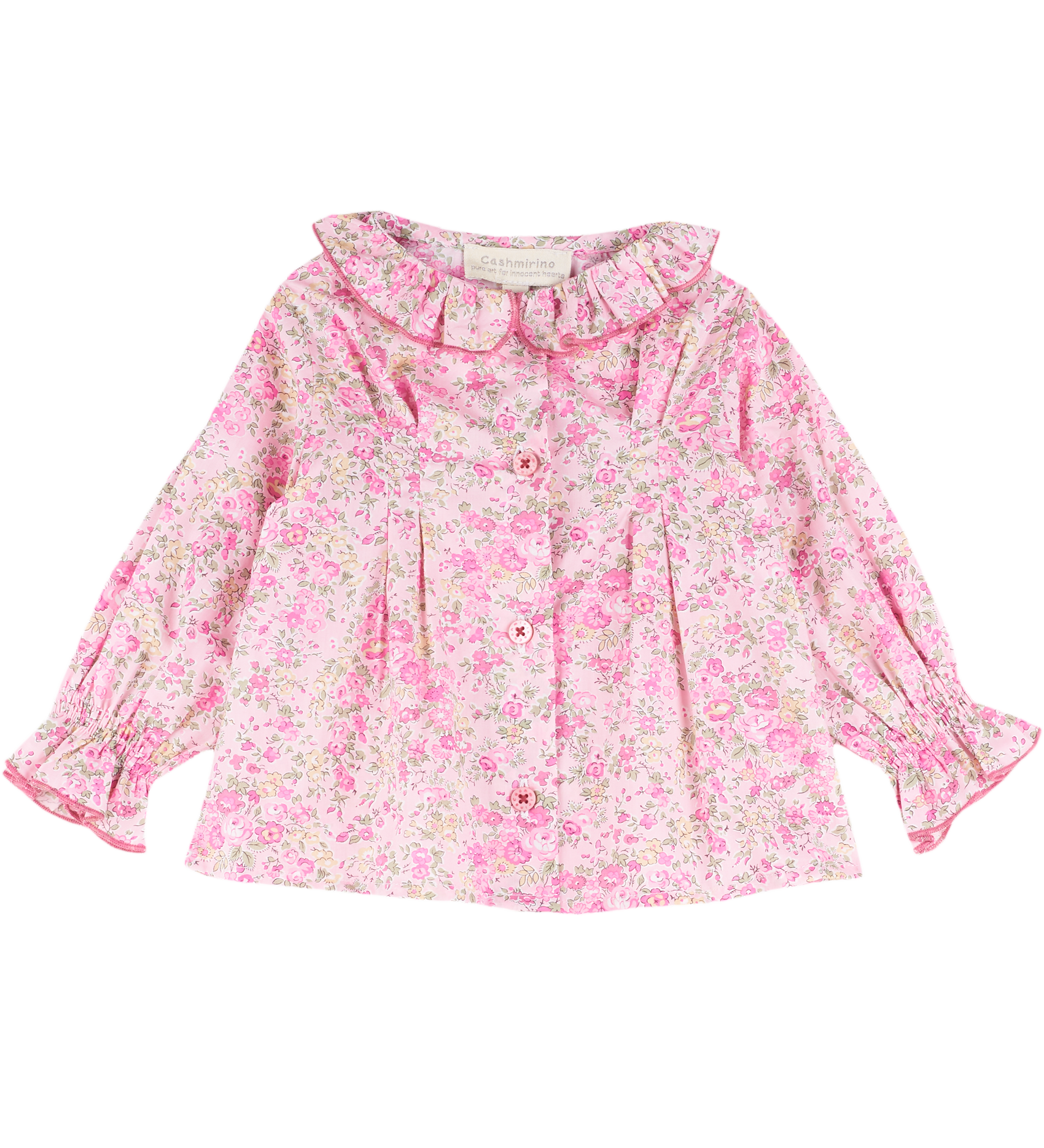 Baby Girl - Callie 100% Cotton Blouse with Pleats in Floral Prints