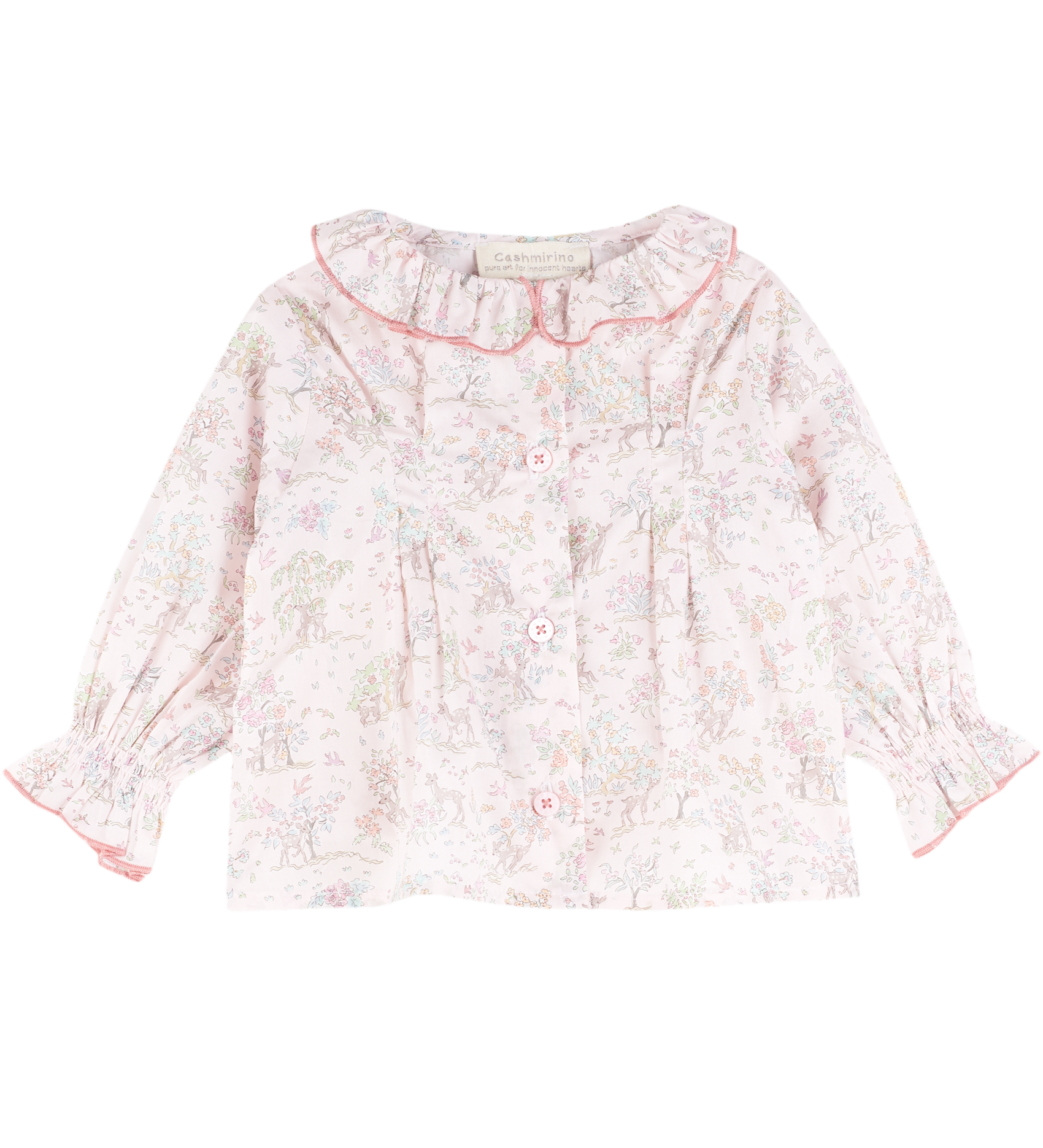 Baby Girl - Callie 100% Cotton Blouse with Pleats in Nature Prints