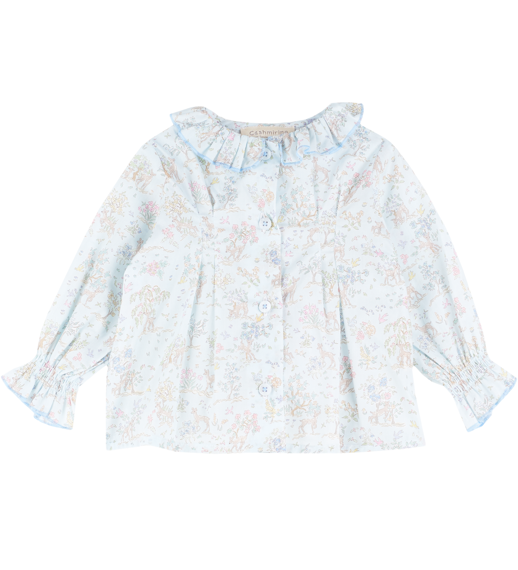 Baby Girl - Callie 100% Cotton Blouse with Pleats in Nature Prints