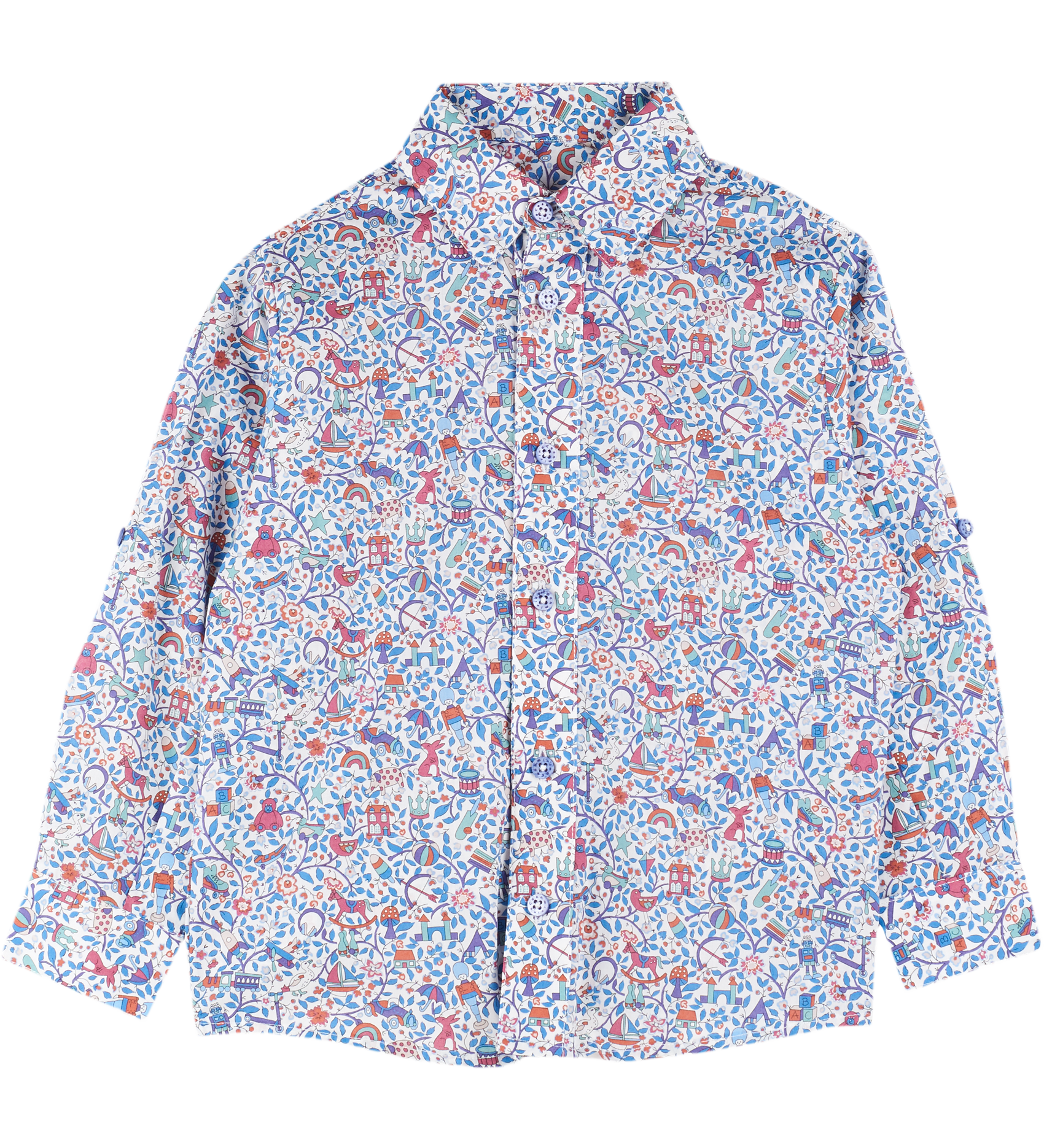 Boy - Davide 100% Cotton Classic Shirt in Playtime Prints