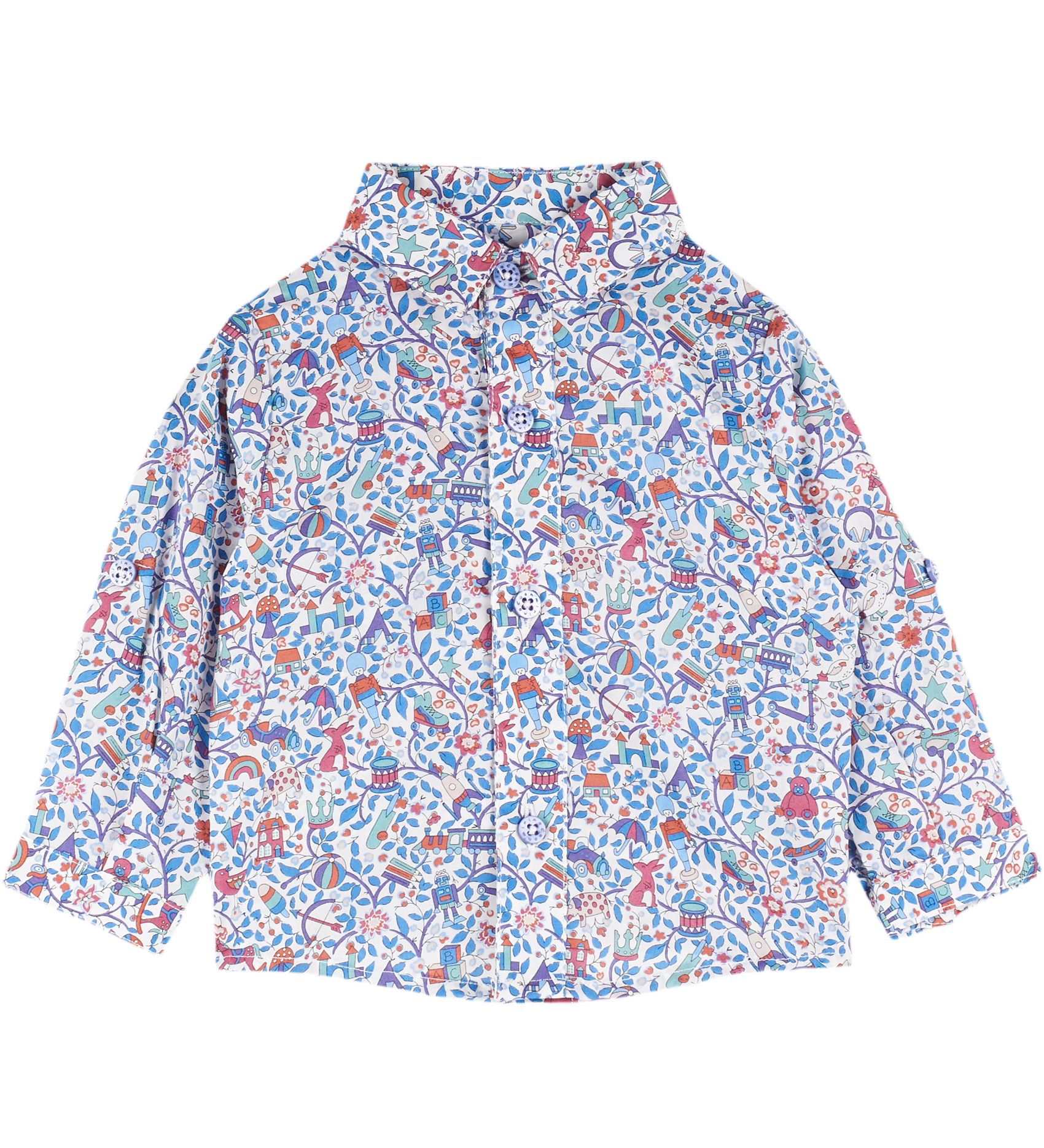 Baby Boy - Davide 100% Cotton Classic Shirt in Playtime Prints