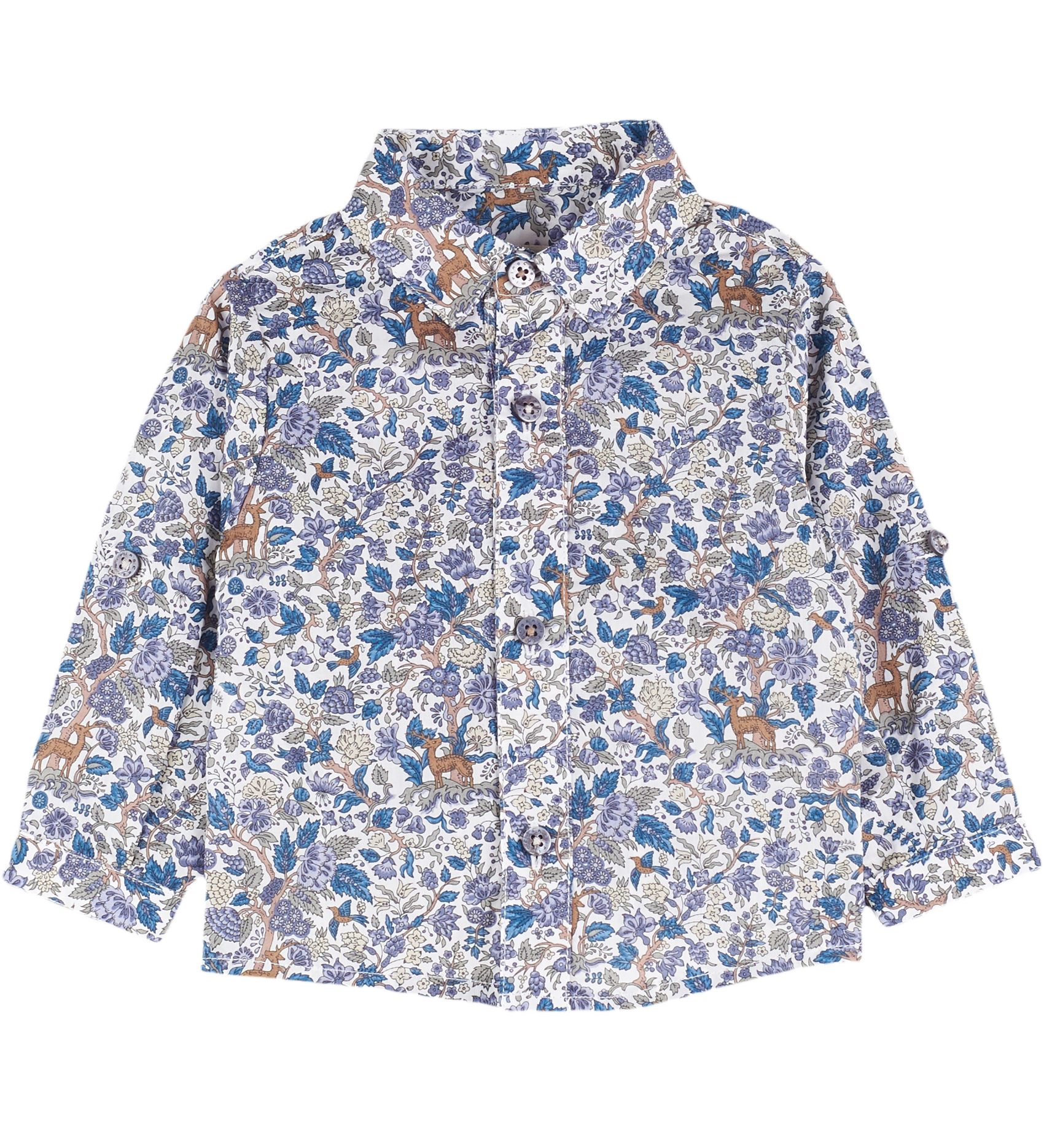 Baby Boy - Davide 100% Cotton Classic Shirt in Nature Prints