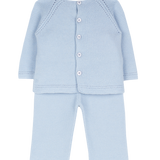 Baby Boy - Jason Cotton Set with Teddy Bear Smocked Panel