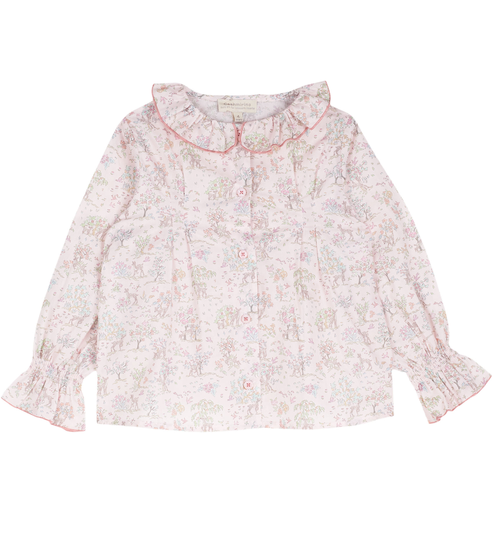 Girl - Callie 100% Cotton Blouse with Pleats in Nature Prints