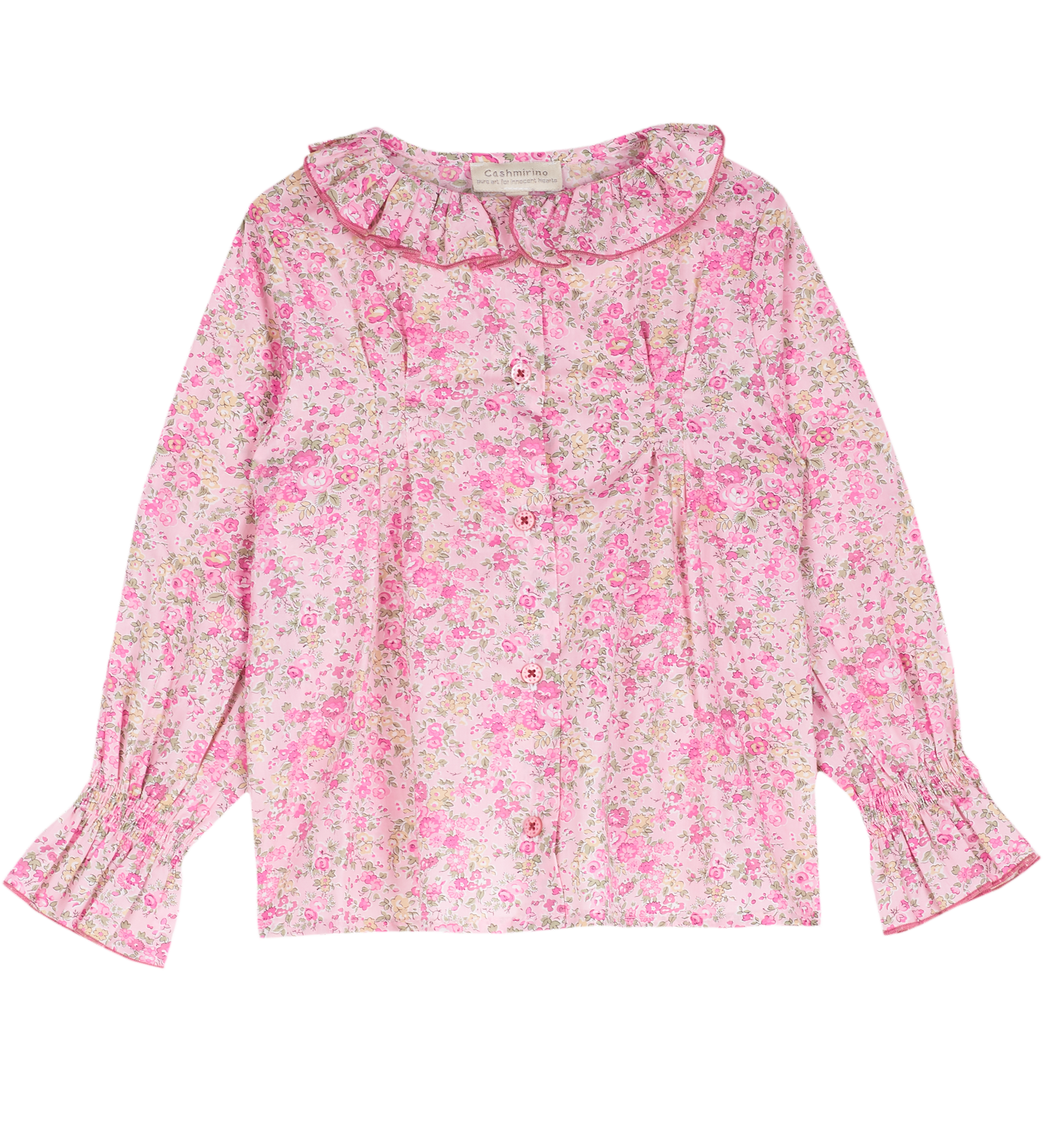 Girl - Callie 100% Cotton Blouse with Pleats in Floral Prints