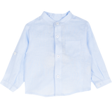 Baby Boy - Rowan 100% Linen Grandad Collar Shirt With Pocket