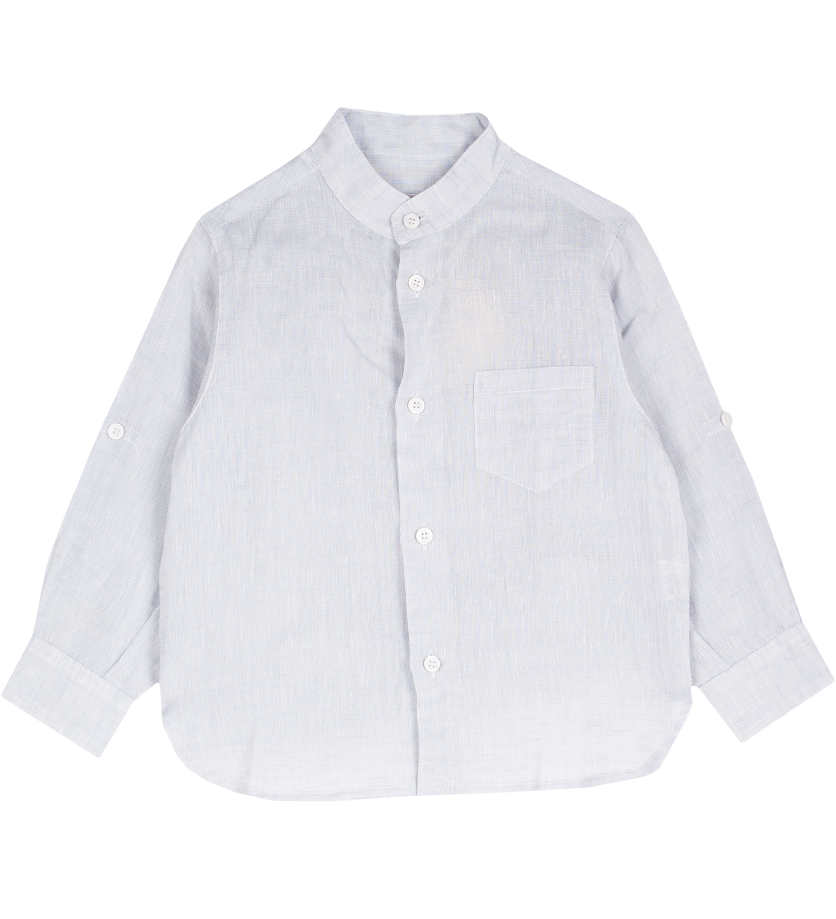 Boy - Rowan 100% Linen Grandad Collar Shirt With Pocket