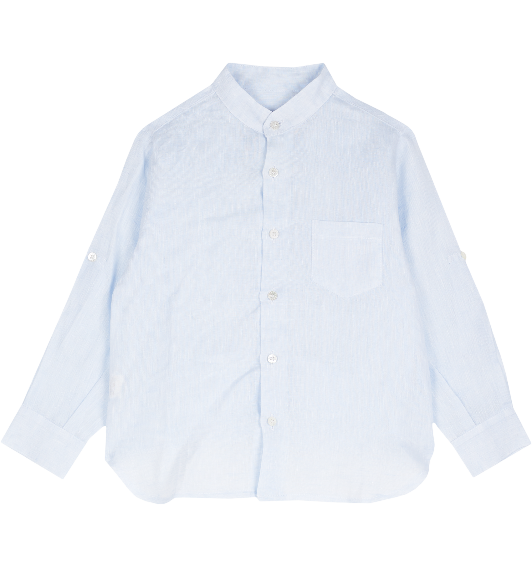 Boy - Rowan 100% Linen Grandad Collar Shirt With Pocket