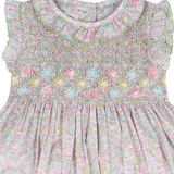 Baby Girl - Constance Cotton Hand Embroidered Smocked Romper