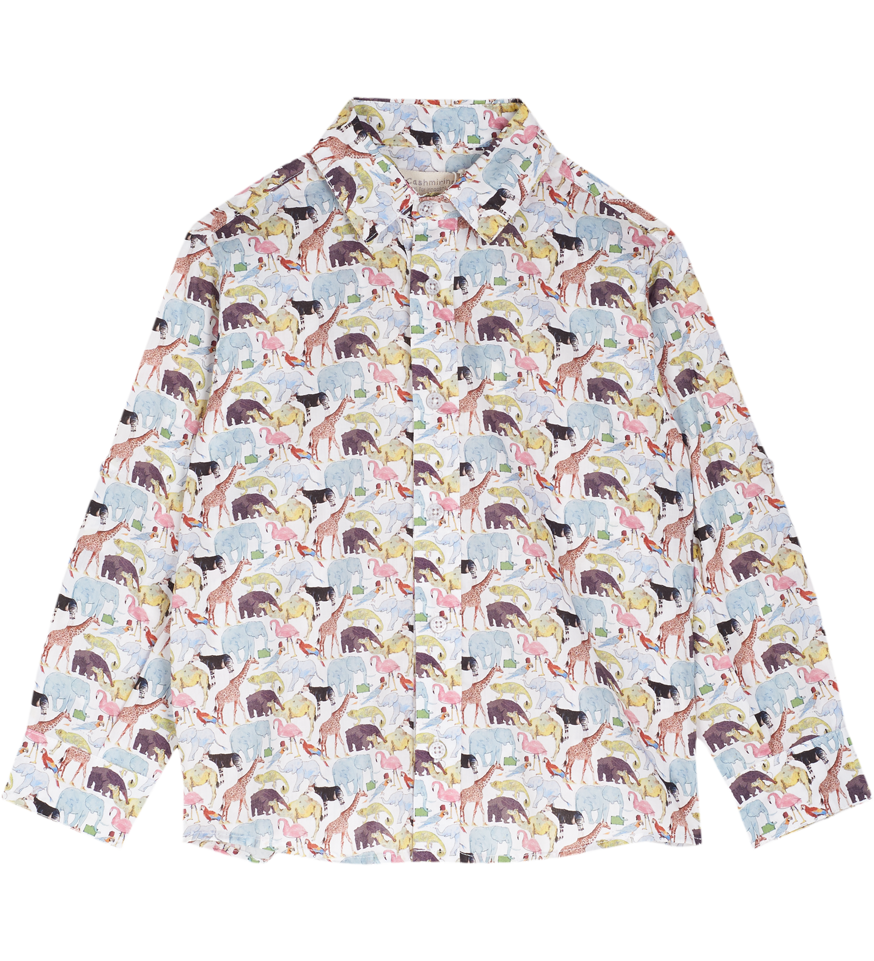 Boy - Davide  Cotton Classic Collar Shirt in Animal Prints