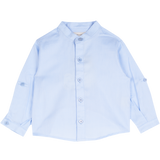 Baby Boy - Bruno 100% Cotton Grandad Shirt With Roll-Up Sleeves