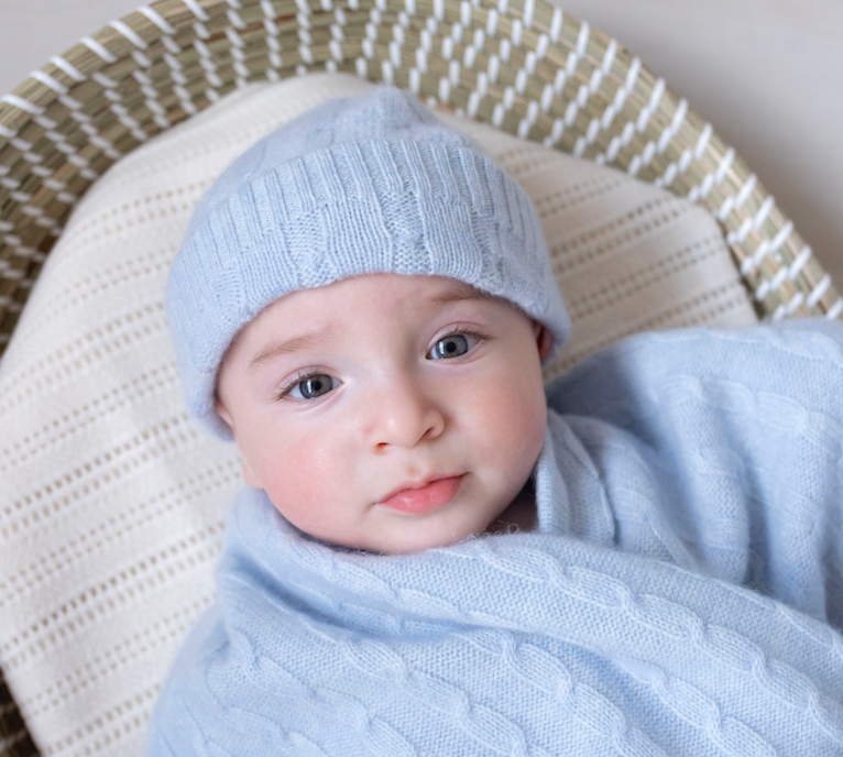 Newborn cable knit clearance hat